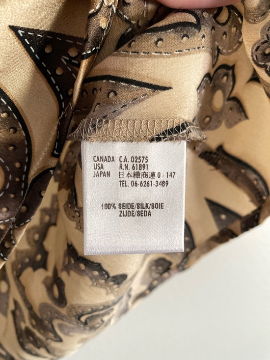 Vintage ESCADA Baroque Print Tank Top Neutral Brown Sz 44 (US 14) 100% Silk Y2K - Picture 4 of 10